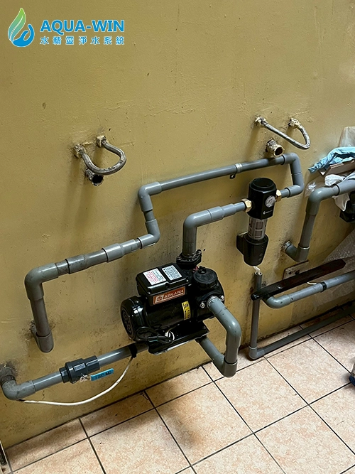 新竹香山家用住宅安裝全戶式反沖洗過濾器（黑色自動沖洗款），自來水全戶過濾系統實際安裝情形實拍