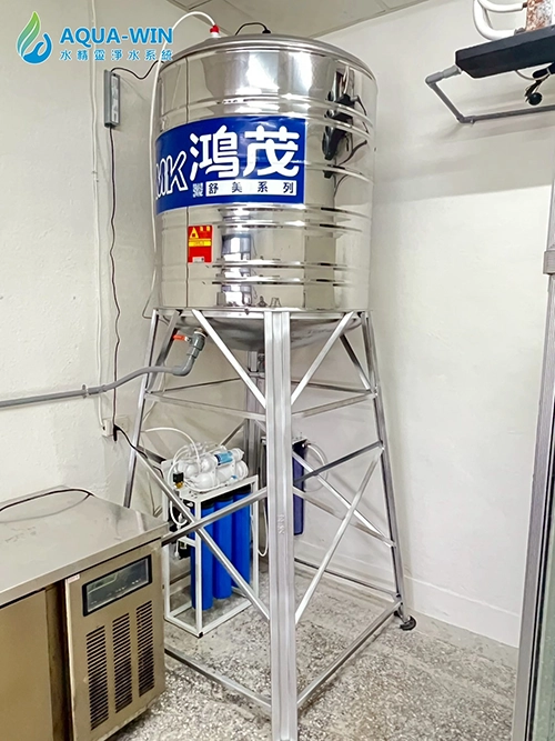 彰化二林店舖1000G商業用RO純水機與前置過濾設備實際安裝,規劃餐飲營業用大流量淨水系統