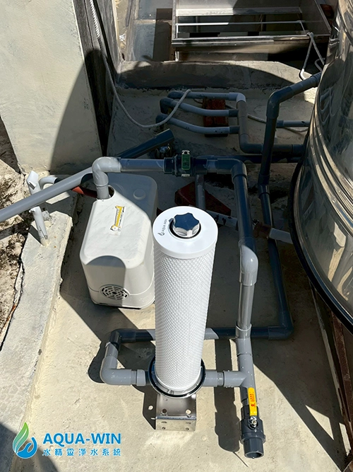 20吋大胖白鐵過濾器濾心安裝細節實拍，新竹香山全戶過濾施工案例