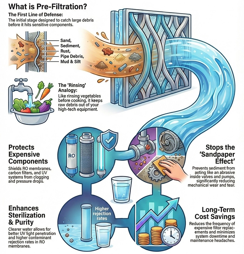 What is pre-filtration?