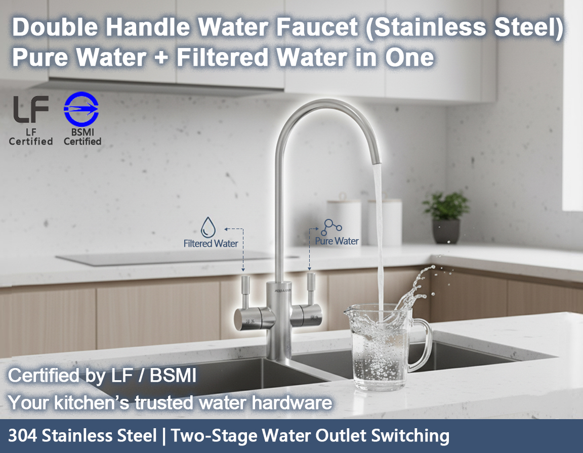 Double handle water faucet